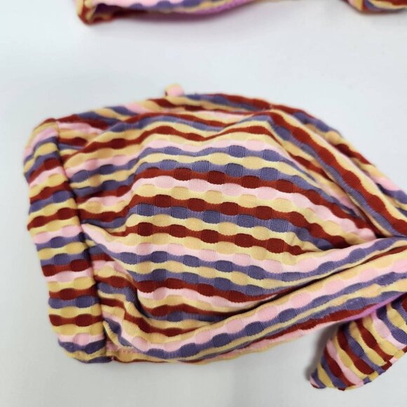 Lot of 2 No Boundaries Bandeau Bikini Top Striped Size Small (3-5) - Picture 2 of 9